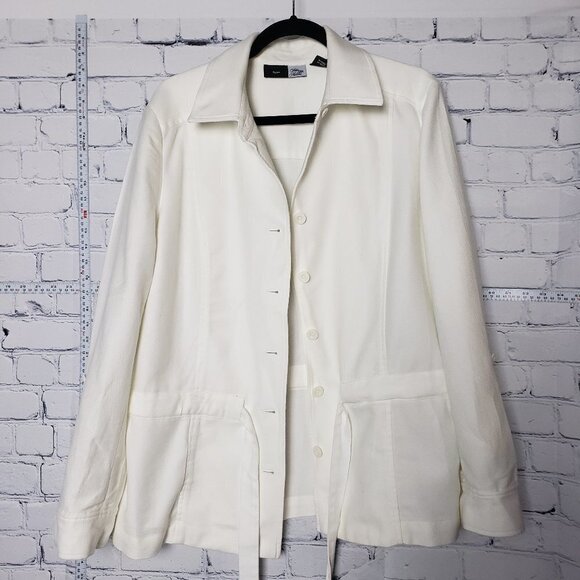 Saks Fifth Avenue Sport 100% cotton white Jacket NWT size 16 - Picture 1 of 10